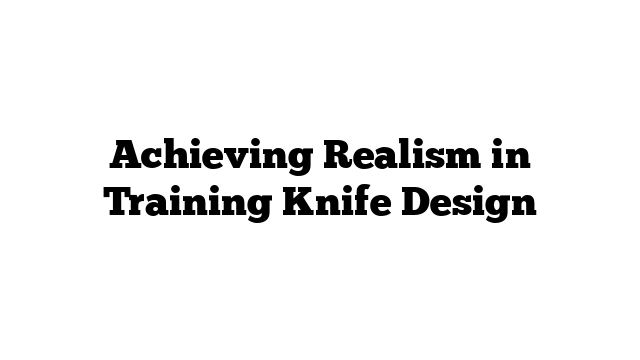 Achieving Realism in Training Knife Design