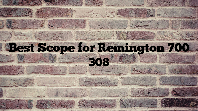 Best Scope for Remington 700 308
