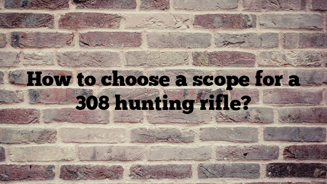 How to choose a scope for a 308 hunting rifle?