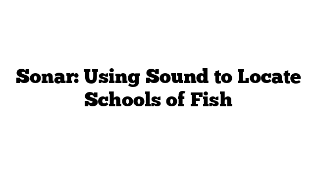 Sonar: Using Sound to Locate Schools of Fish